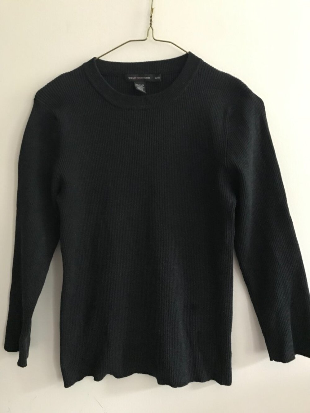 Club Monaco Woman Black Long Sleeve Shirt Size XL/TG ( M )